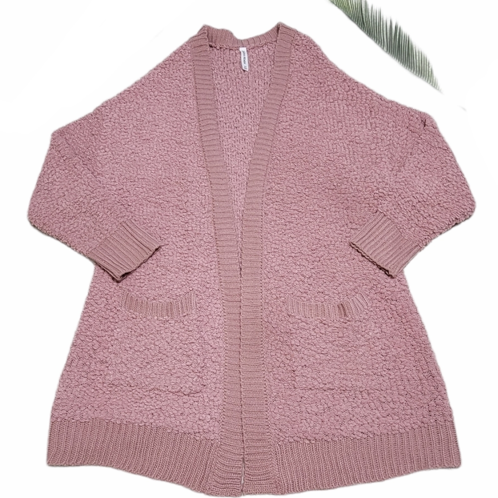 Zenana Premium Blush Pink Chunky Knit Cardigan‎ 2X.